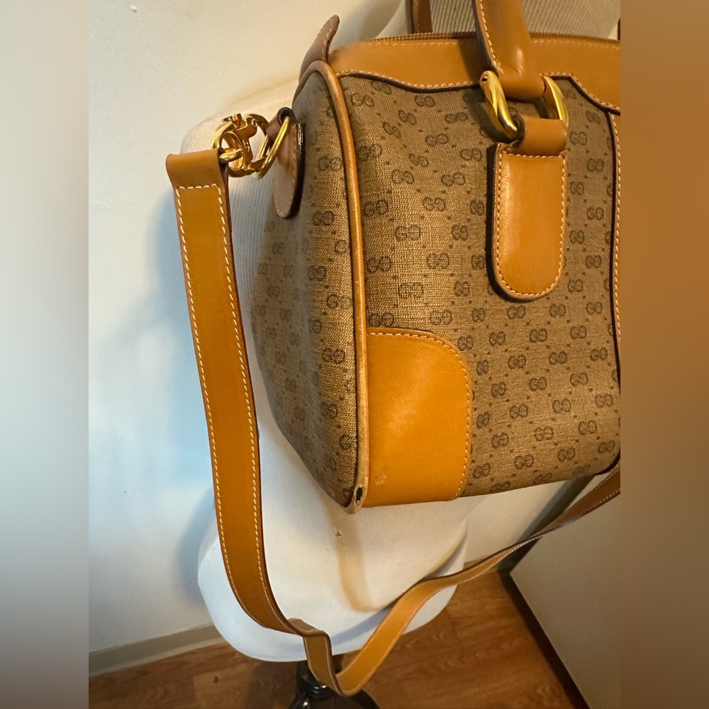Vintage Gucci Micro GG Web Boston Bag w/ Strap - Picture 2 of 16